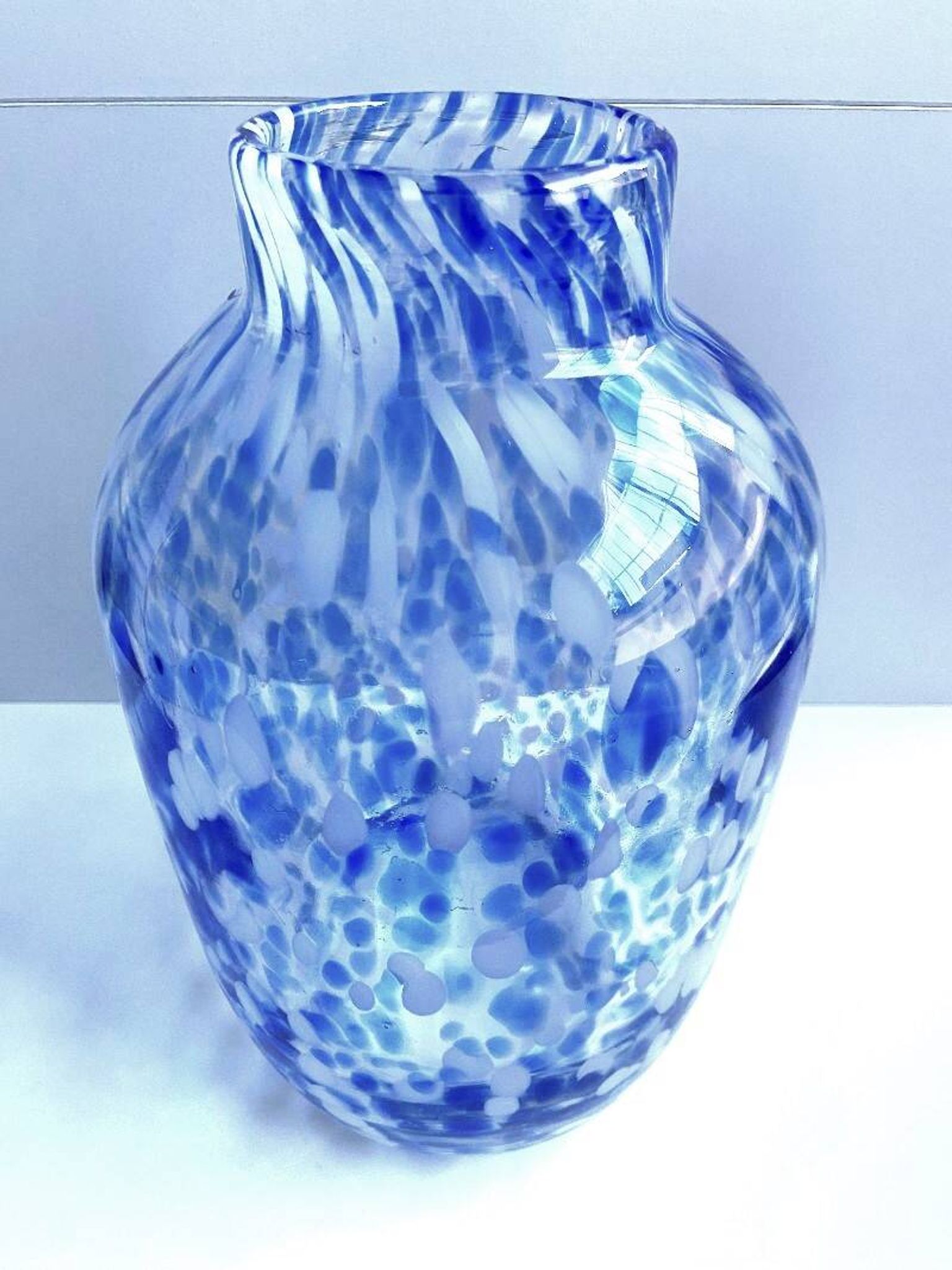 Elegant Soliflore Vase Candle Holder Mirella Thick Blown Glass Speckled New