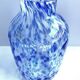Élégant Vase Soliflore Photophore Mirella Verre Épais Soufflé Moucheté Neuf