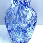 Elegant Soliflore Vase Candle Holder Mirella Thick Blown Glass Speckled New