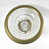 Crystal and bronze compote dish