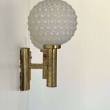 Vintage wall lamp, brass and opaline, Germany 1960