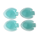 Set de 4 coupelles forme poisson en verre coloré vert des années 70