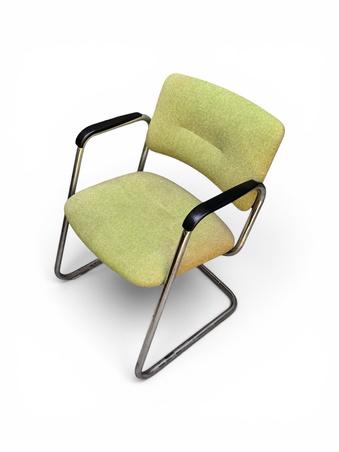 Fauteuil vintage Strafor Steelcase 421, vert chiné