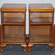 Art Deco Nightstands in Walnut, 1920s, Set of 2