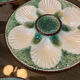 6 vintage slip oyster plates