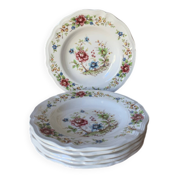 Six assiettes creuses 1960 Sarreguemines modèle Eden
