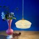 Vintage pink and gold clichy glass lampshade pendant light