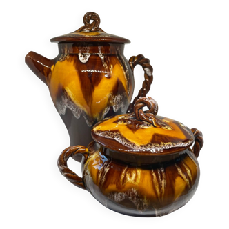 Teapot and sugar bowl set Vallauris