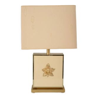 Lampe laqué crème bronze femme 1970