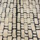 Large cream and black checked Berber rug, 280 × 200 cm.