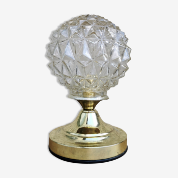 Lampe à poser ancien globe vintage en verre