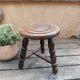 Tabouret tripode bois massif | art populaire