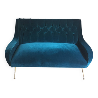 Restored vintage two-seater sofa of Italian origin