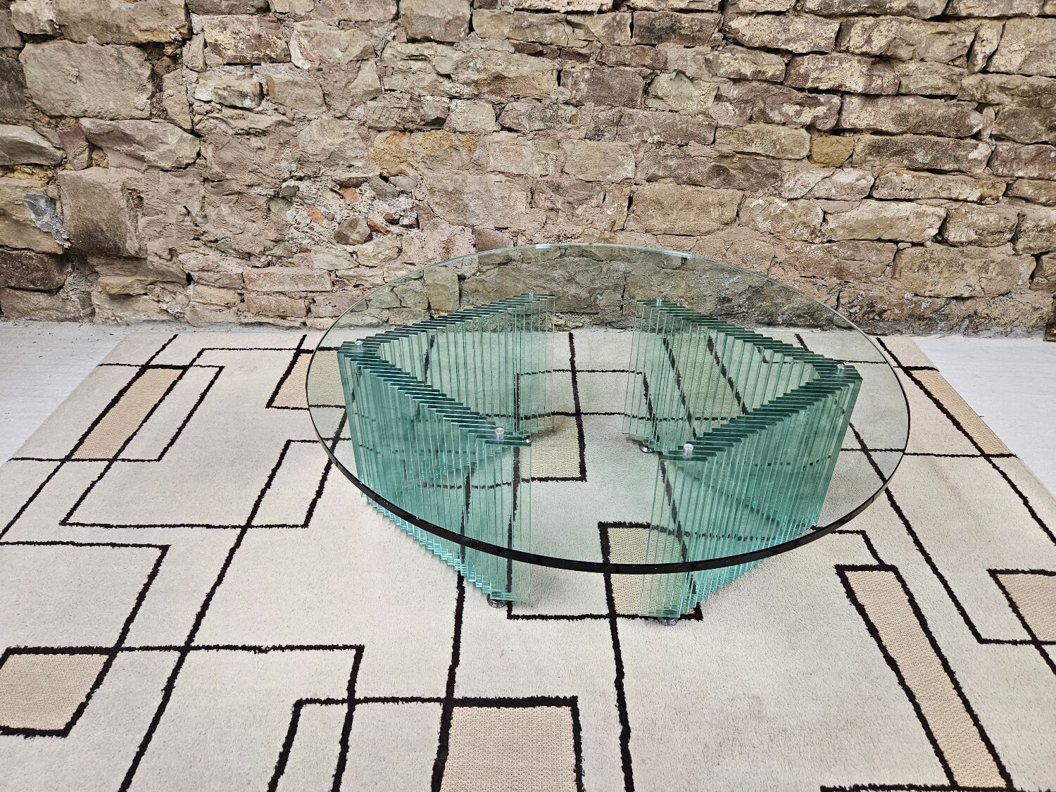 Italian glass coffee table 1970s