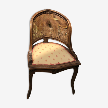 Fauteuil ancien en bois et cannage