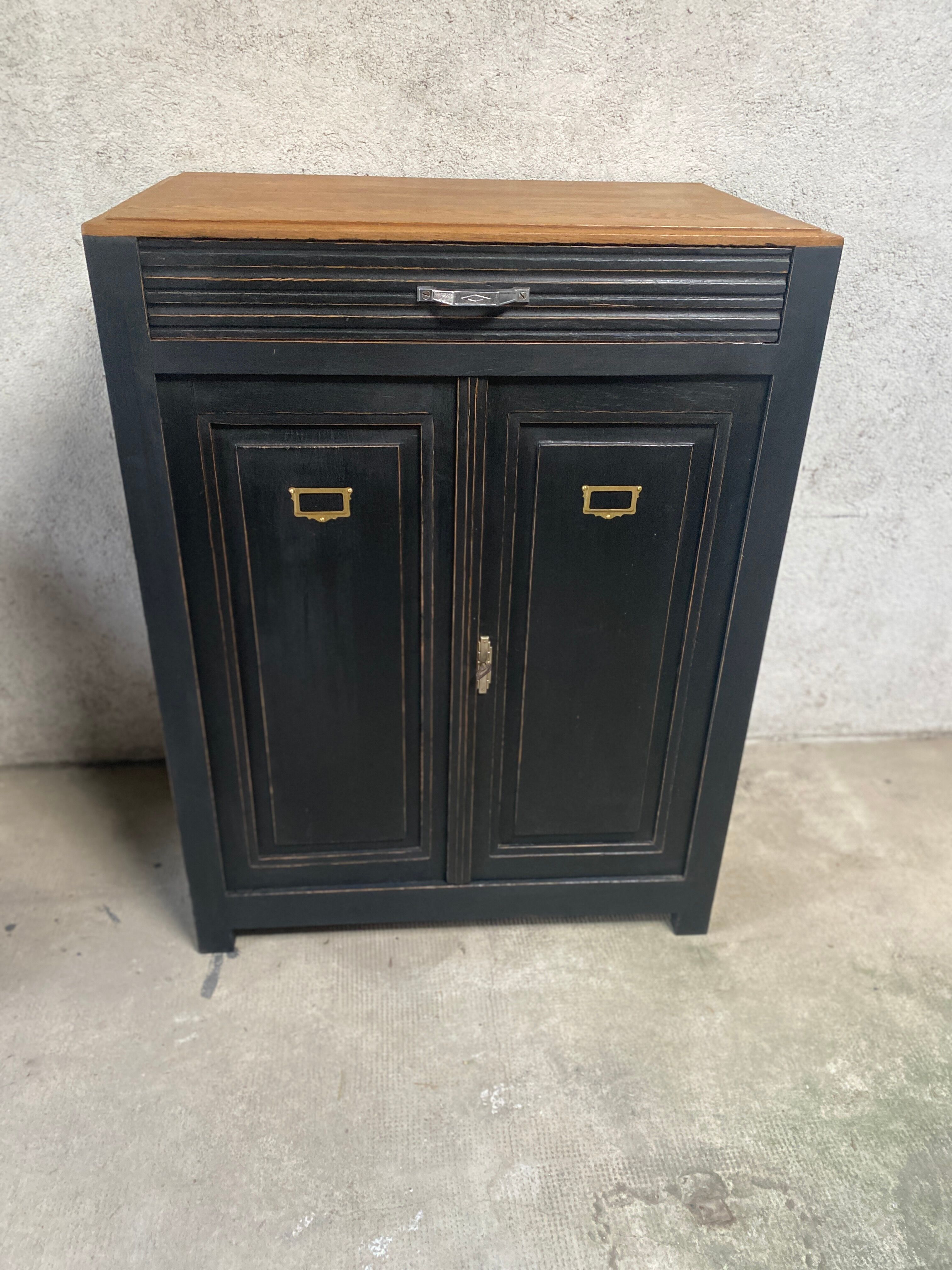 Black Parisian oak sideboard