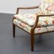 Restored 1960s armchair, floral pattern, two available.
