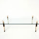 Mahogany coffee table bronze glass signed Garouste & Bonetti 1995