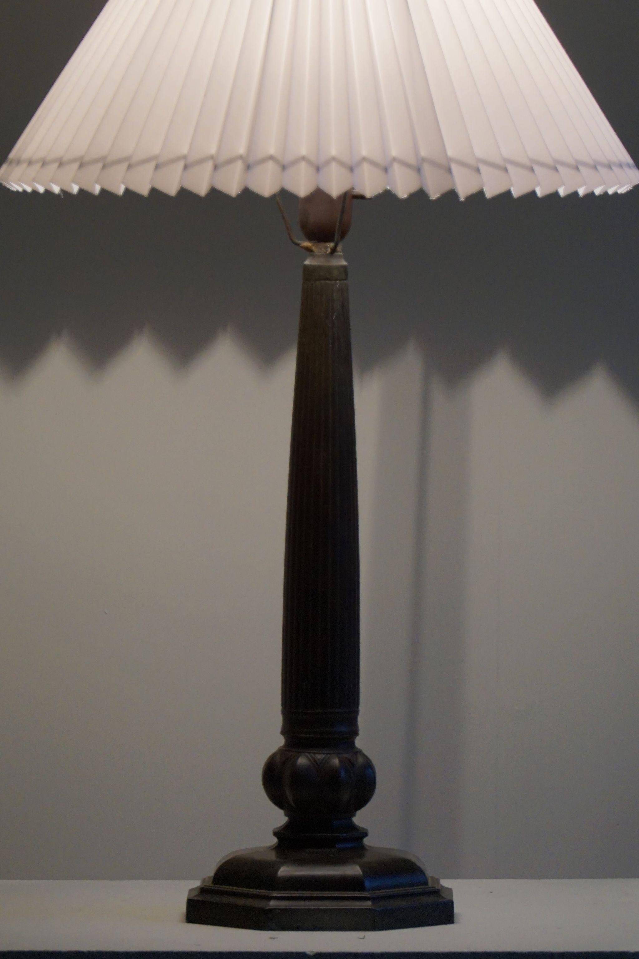 Rare Danish Art Nouveau table lamp by Just Andersen in Diskometal, Model 2288, 1920 (Set of 2)