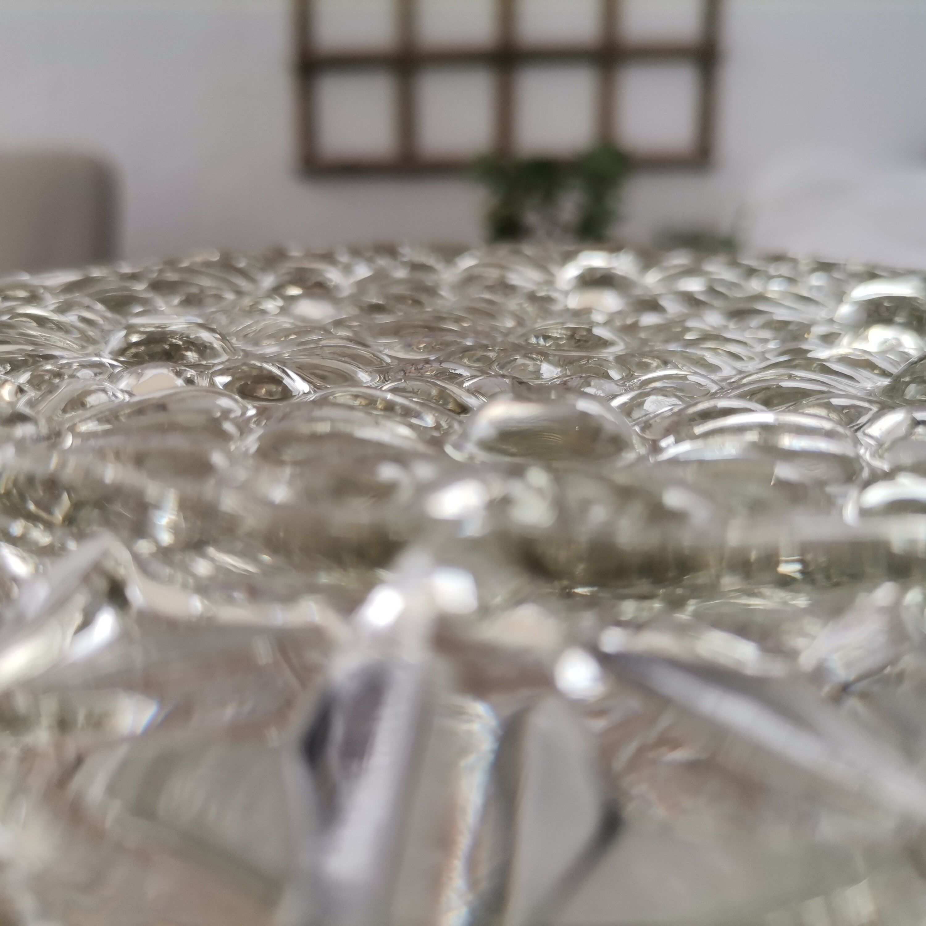 Vintage clear glass flush mount lamp