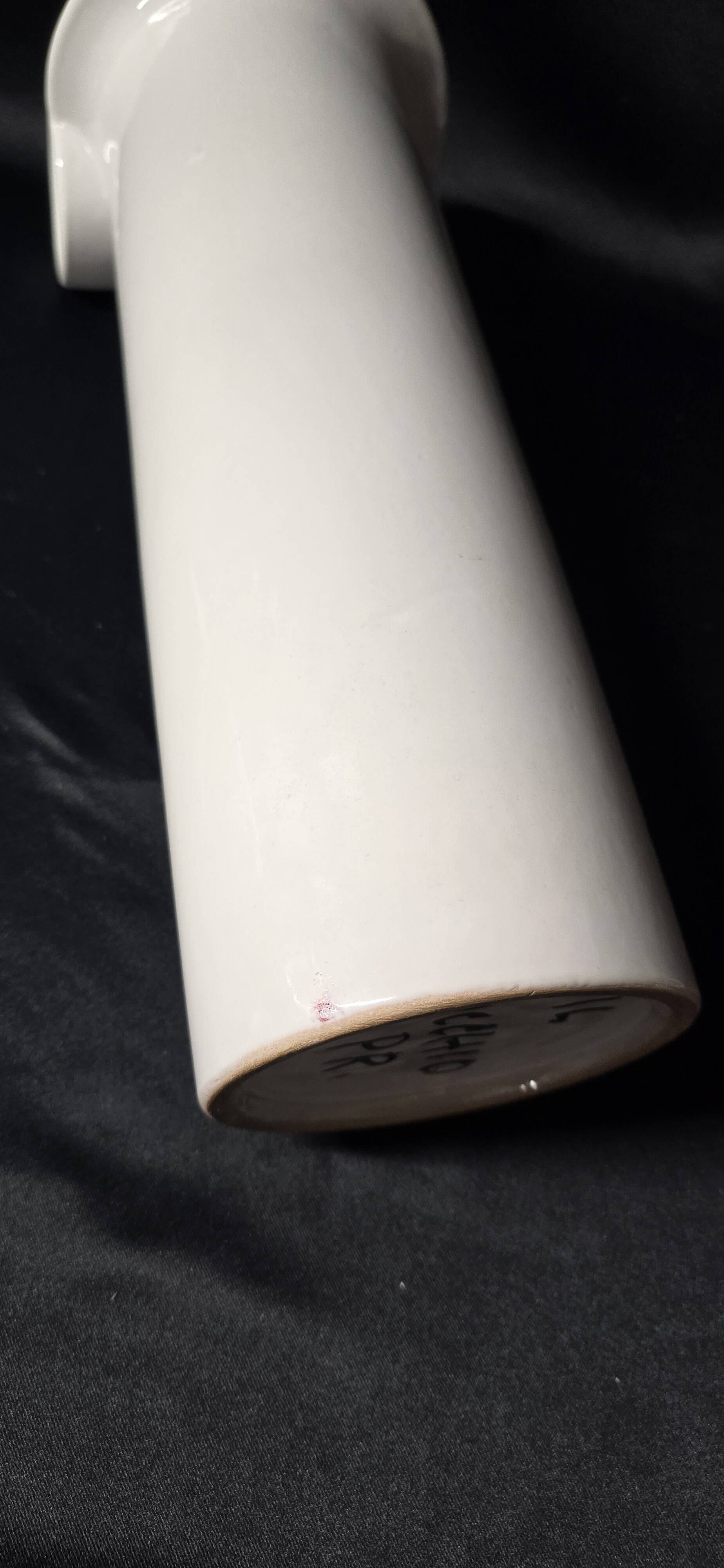 Enzo Bioli (1832) white ceramic vase for Il Picchio, Italy 1950s