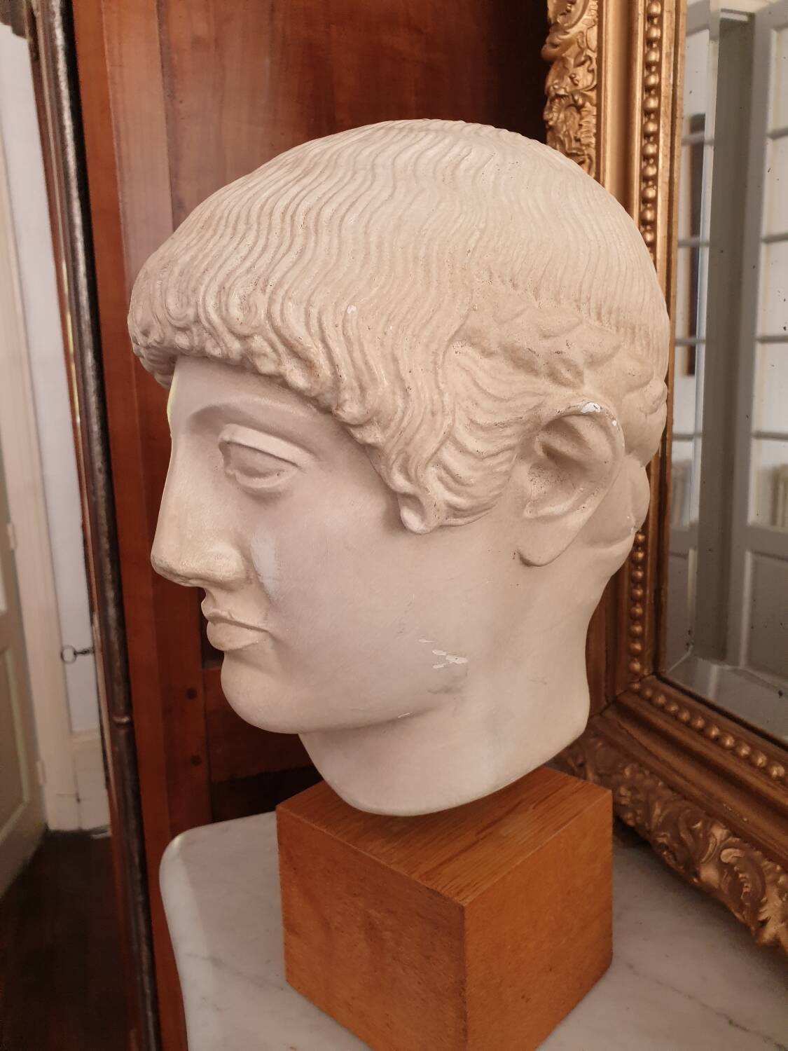 Greek bust of a blond Ephebe