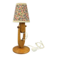 Mid-century adjustable wooden table lamp with floral shade, Czechoslovakia, 1970.