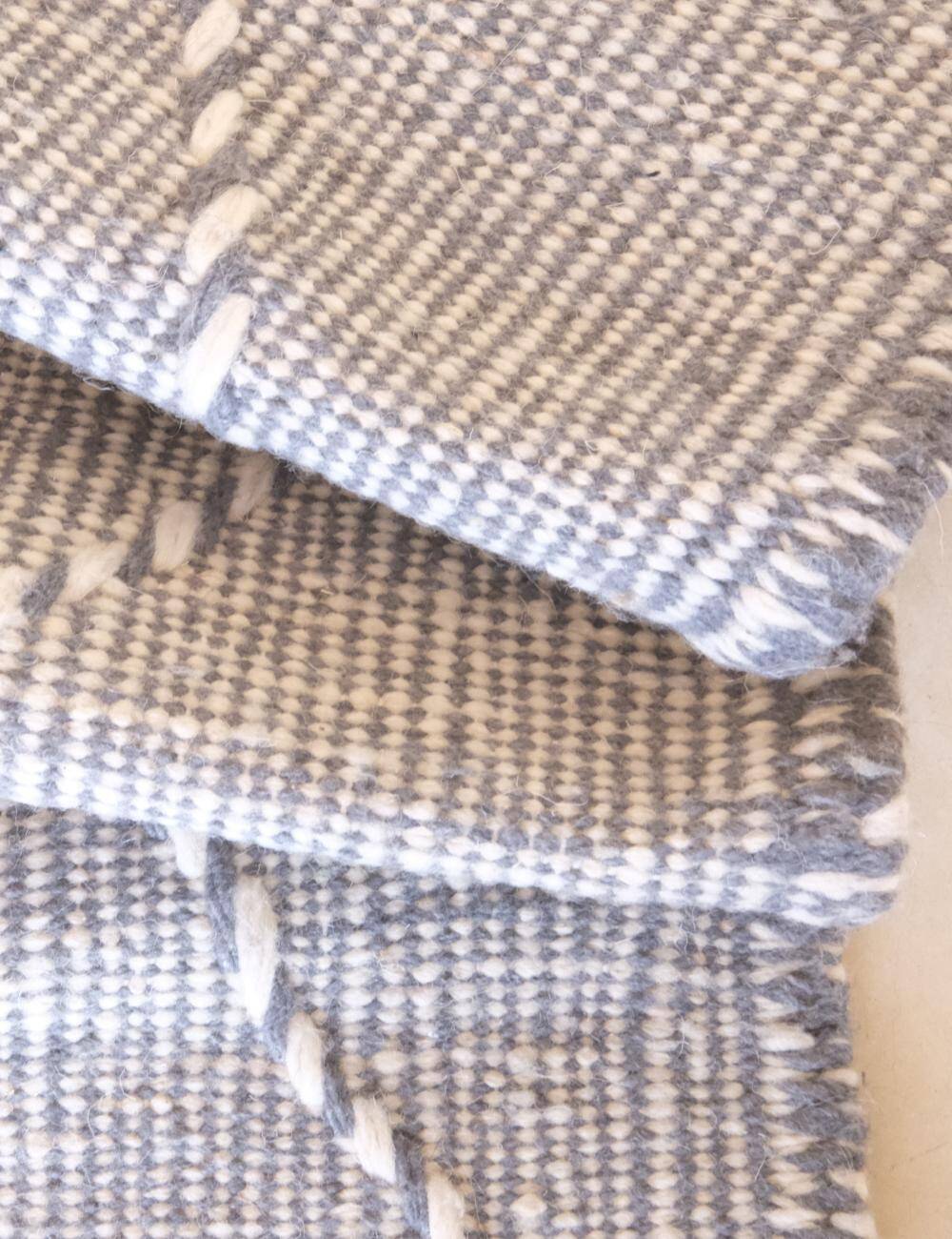 Gray Kilim Rug - 210 x 87 cm