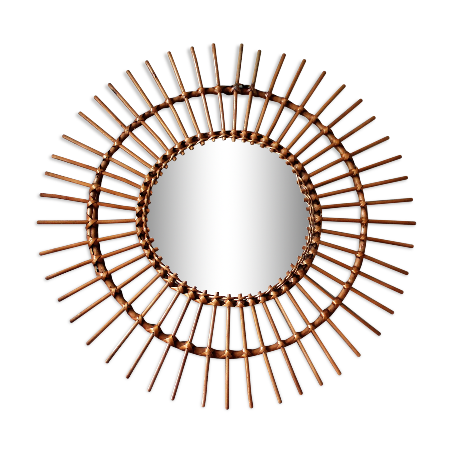 Rattan sun mirror from vintage