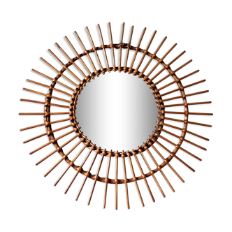Rattan sun mirror from vintage