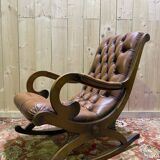 Chesterfield leather rocking chair in Havana.