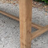 Farm table in solid oak raw wood