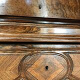 Bonnetière antique wardrobe with beveled ice interior elm magnifying glass style rocaille louis xv