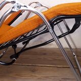 Deckchair Lama chrome vintage fabric