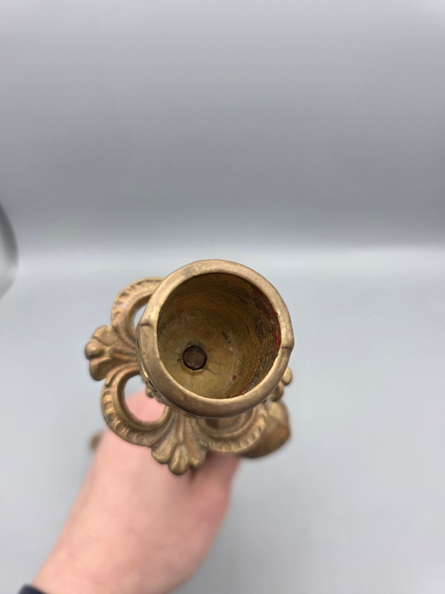 Antique gilded candlestick with cherub, French Rococo style, Belle Époque