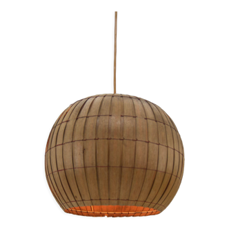 Mid-century wooden veneer pendant, uluv, 1960s