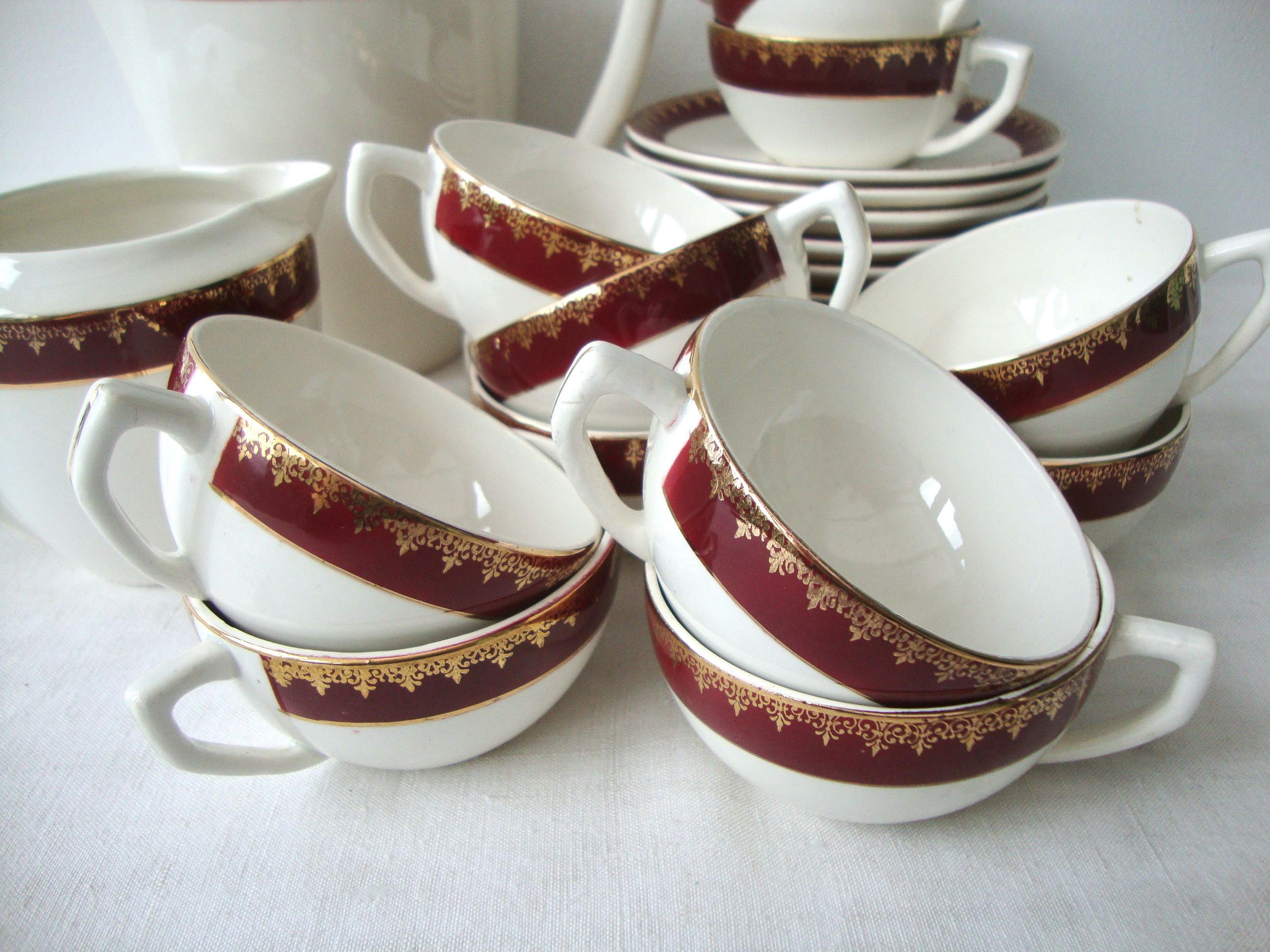 Coffee service earthenware Digoin Sarreguemines