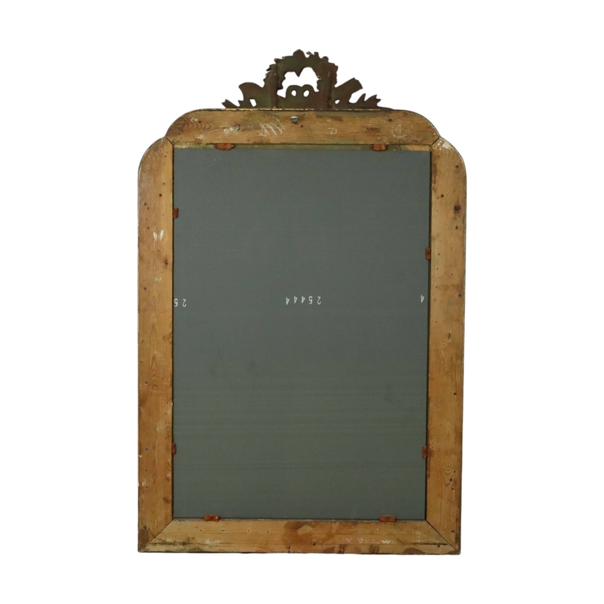 Large Antique Gold Mirror with Crown Classic Baroque France 118cm