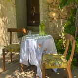 2 chairs in yellow wood fabric pierre frey