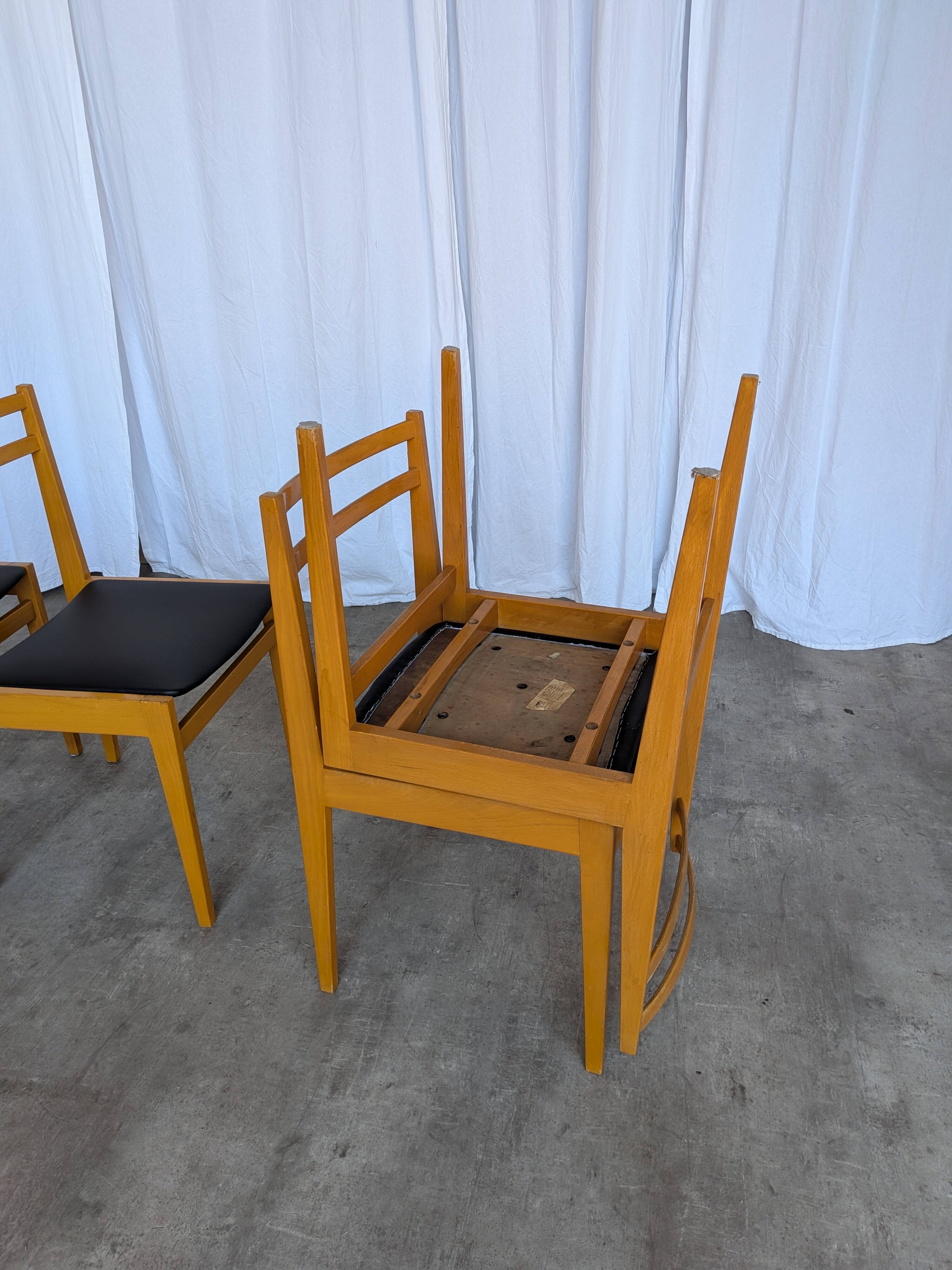 Chaises de salle à manger en bois scandinave vintage - Branko Ursic STOL Kamnik, ensemble o