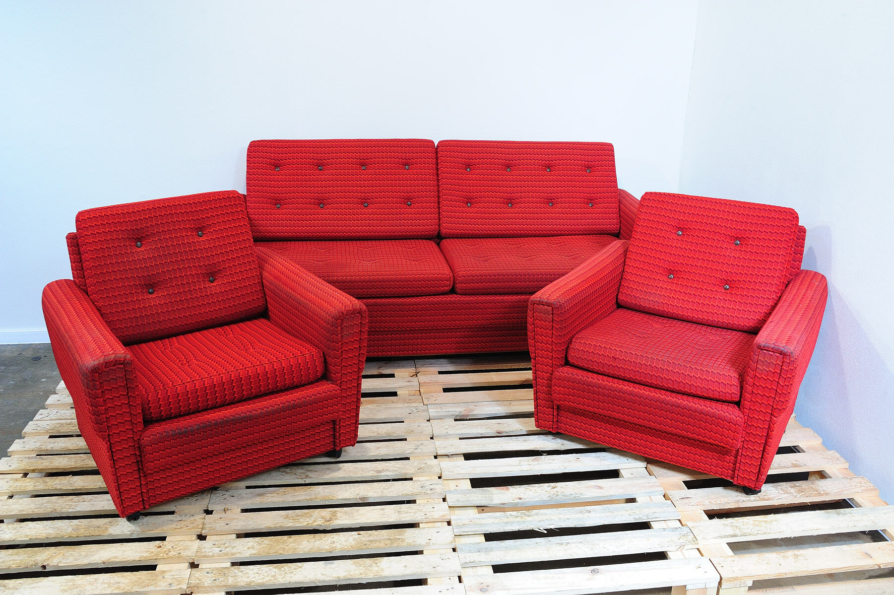 Ensemble de salon vintage bloc de l’Est, Tchécoslovaquie, années 1970