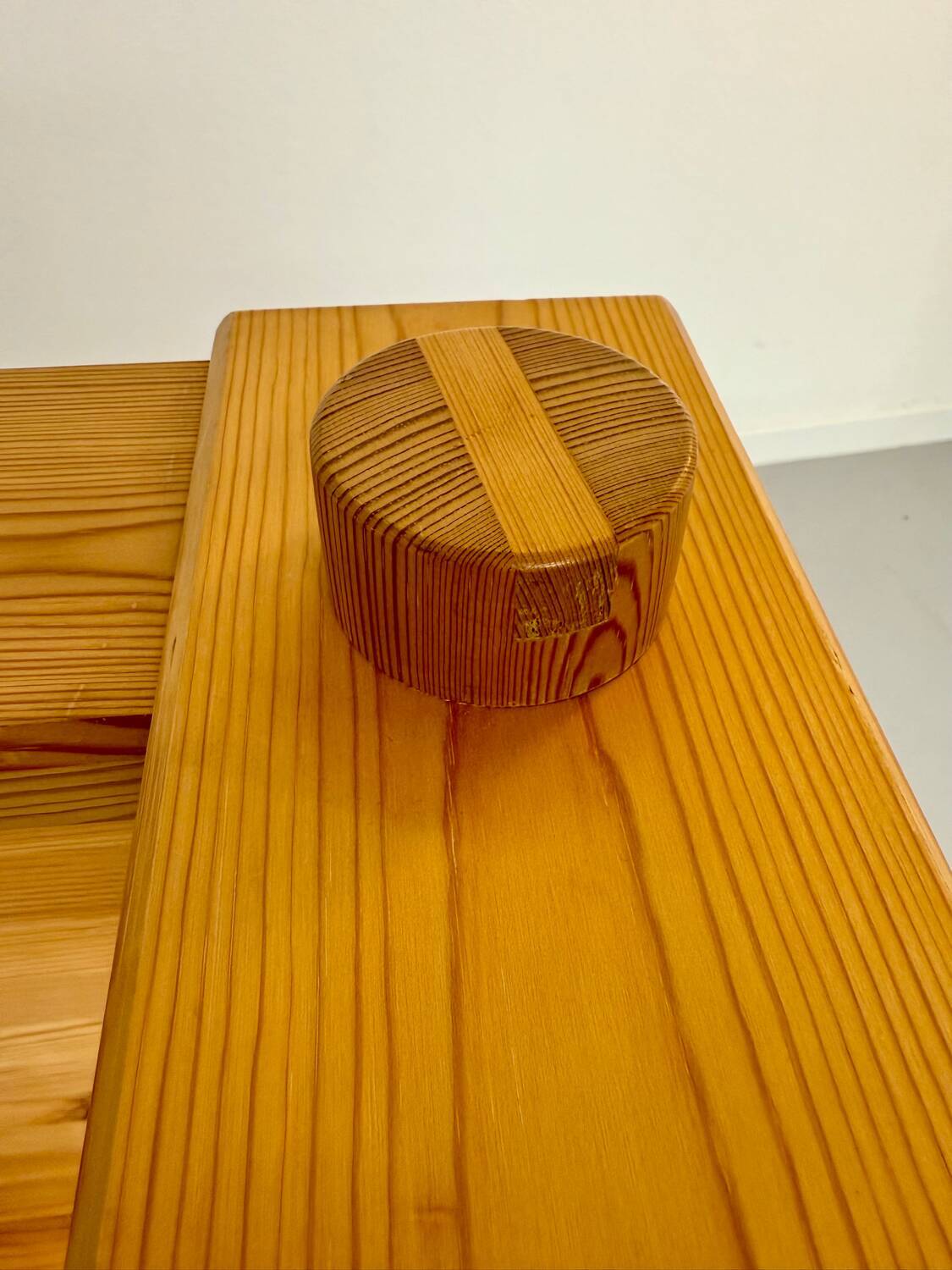 Vintage brutalist coffee table Swedish pine design Yngve Ekström Swedese
