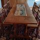Refectory table in solid oak and 6 chairs, 17th–18th century