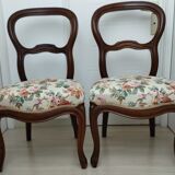 Paire de chaises Louis Philippe assisse tissu