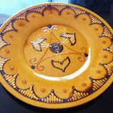 Plat en céramique, terre cuite vernissée signé Biot années 60/70