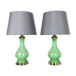 Lot de 2 lampes de table en verre de Murano Cenedese Vetri, italie