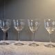 4 antique water glasses, engraved and cut crystal - 1940s