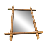 Antique turned wooden mirror