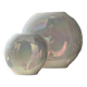 Duo of vintage round vases in iridescent ceramic