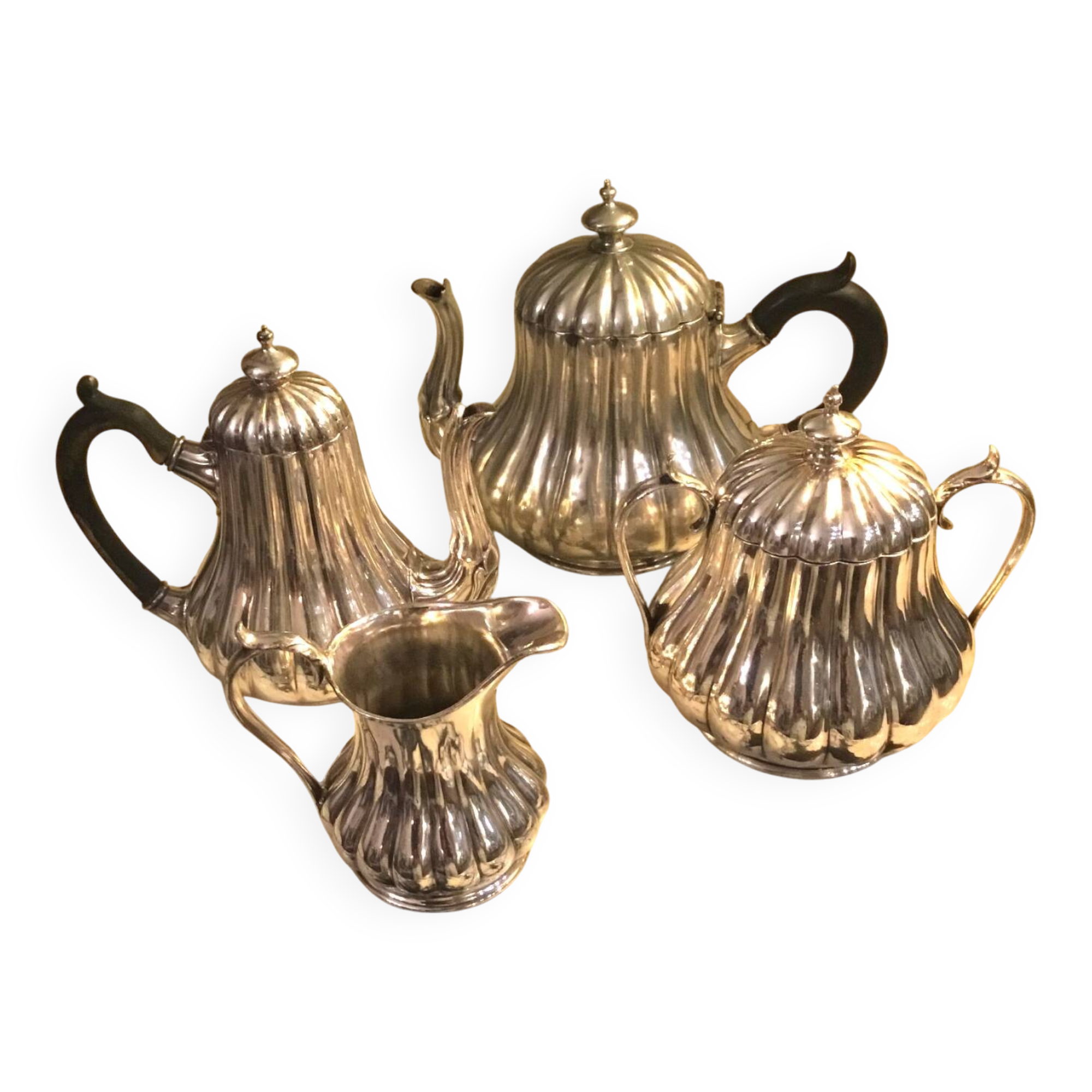Sheffield 4-piece silver-plated metal tea and coffee set